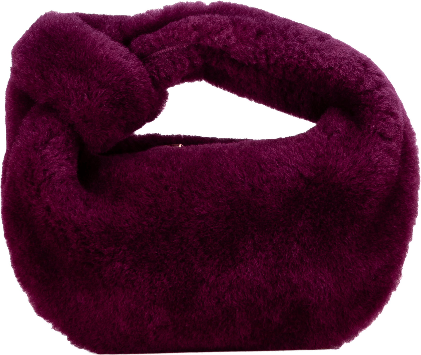 Bottega Veneta Mini Shearling Jodie, från Luxclusif, i färgen plum.