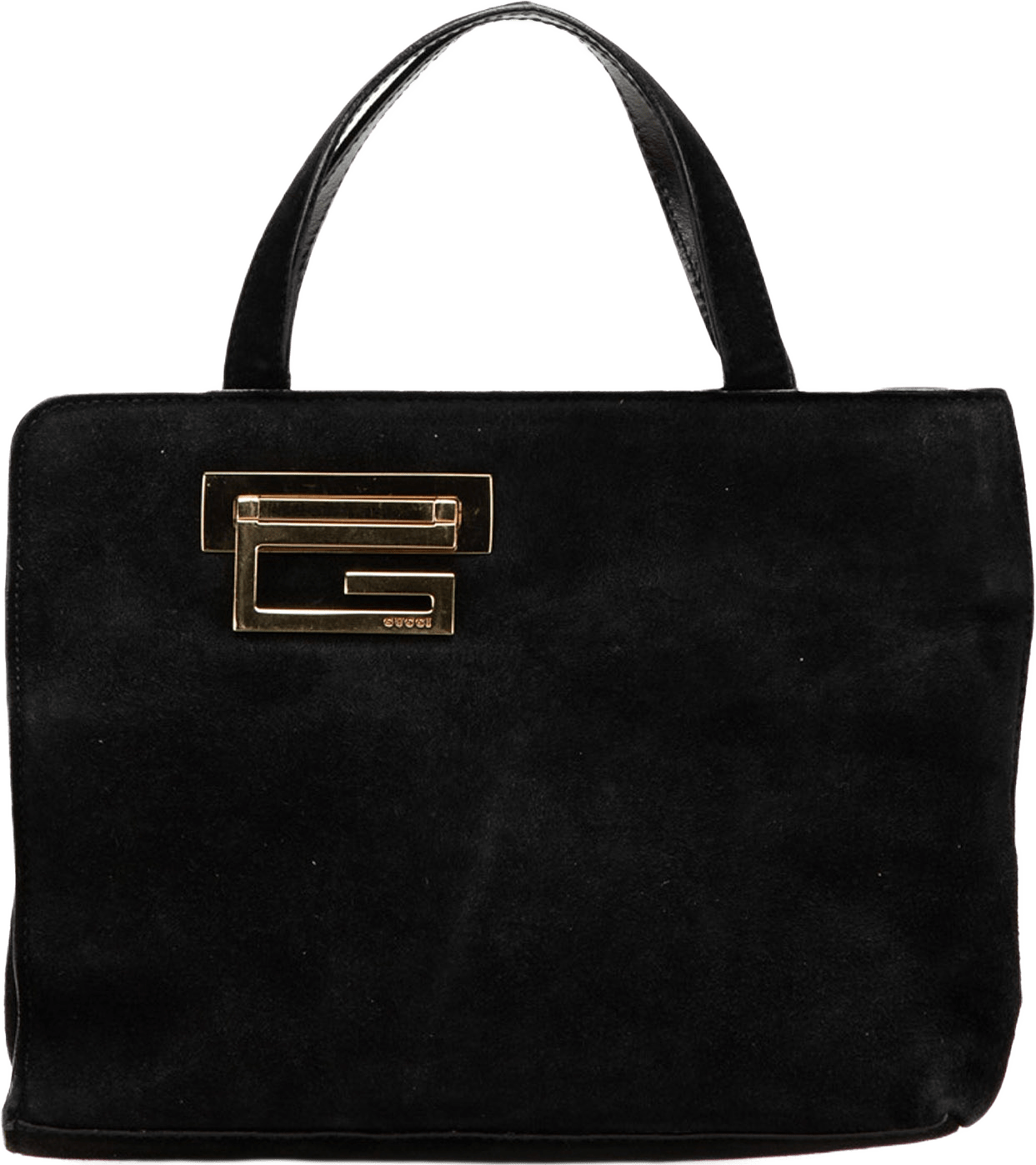 Gucci Suede Handbag, från Luxclusif, i färgen black.