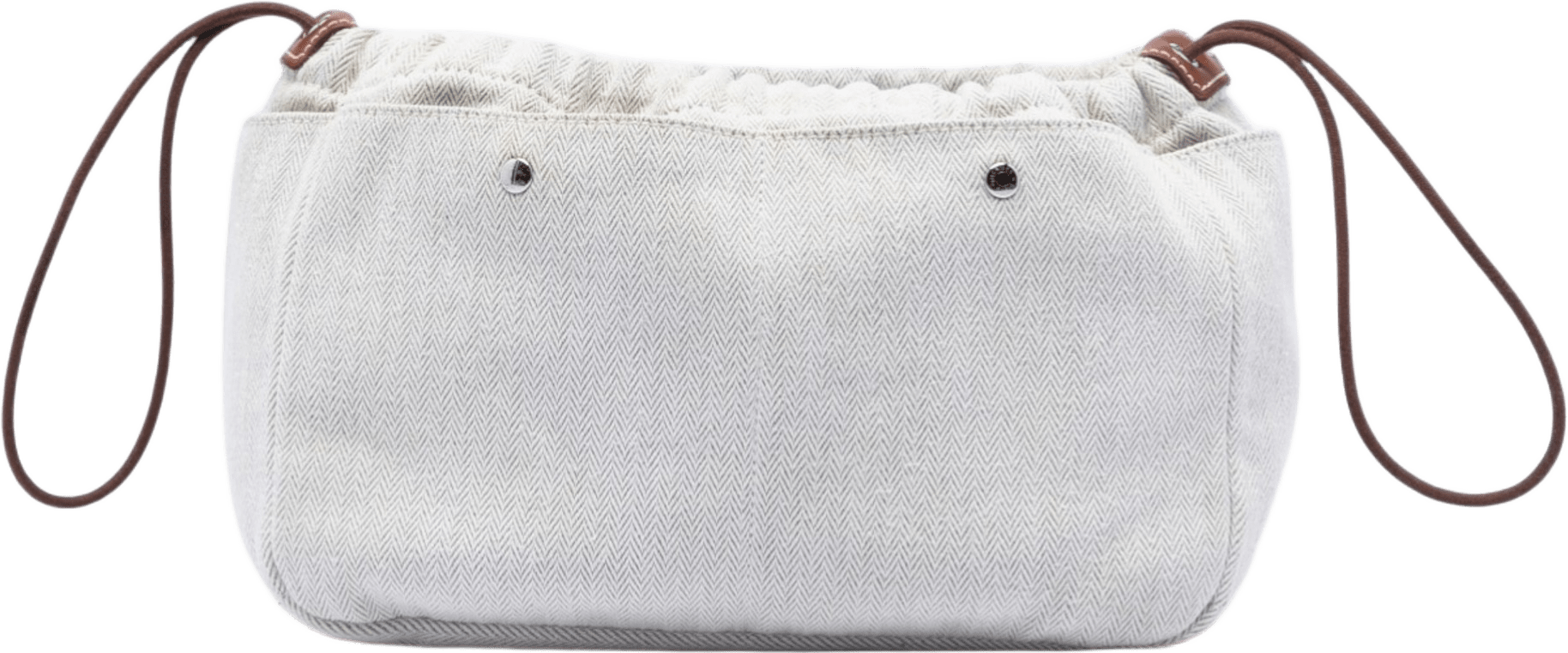 Hermès Canvas And Barenia Fourbi Pouch 25, från Luxclusif, i färgen light beige.