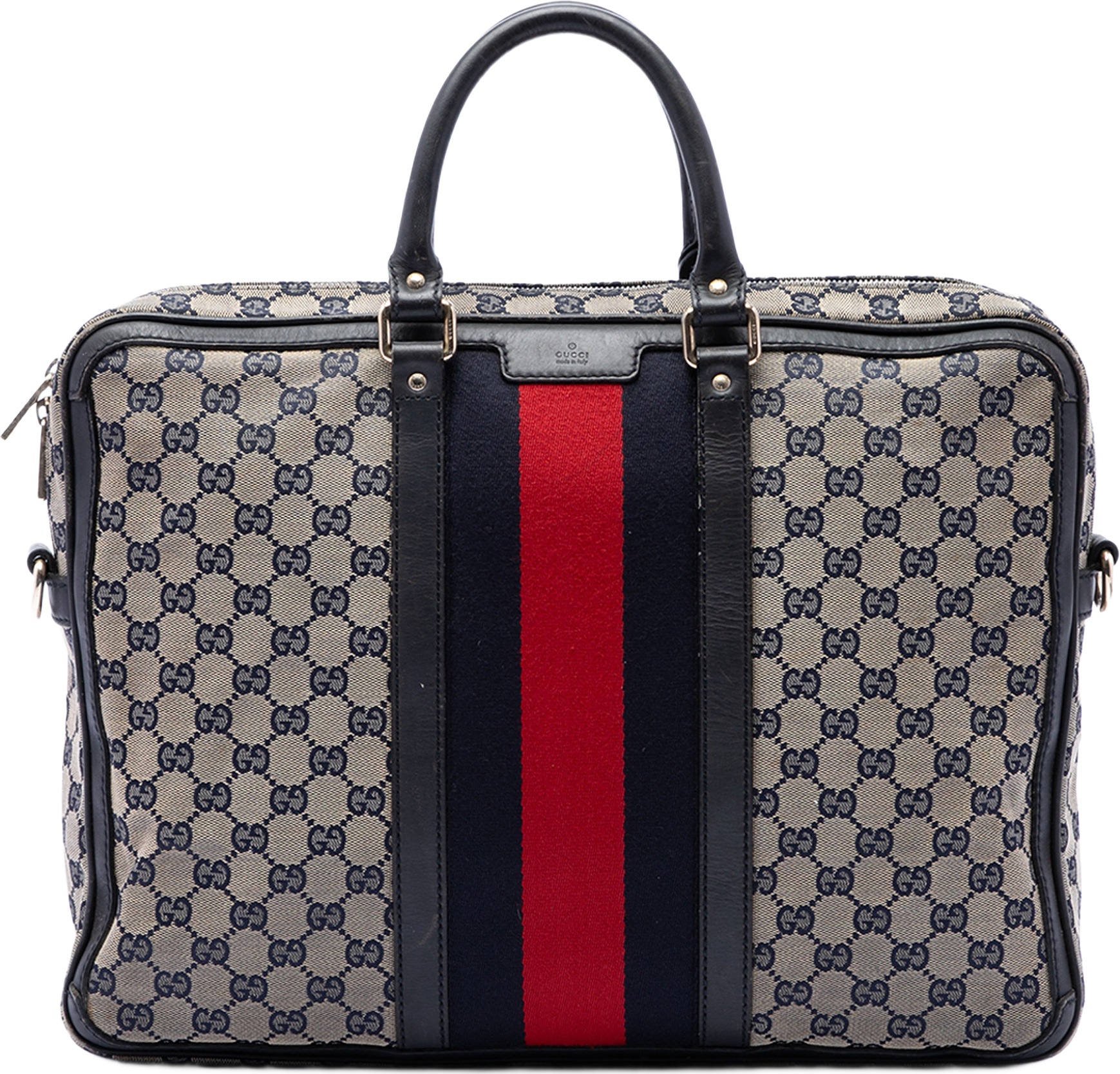 Gucci Gg Canvas Web Briefcase, från Luxclusif, i färgen beige.