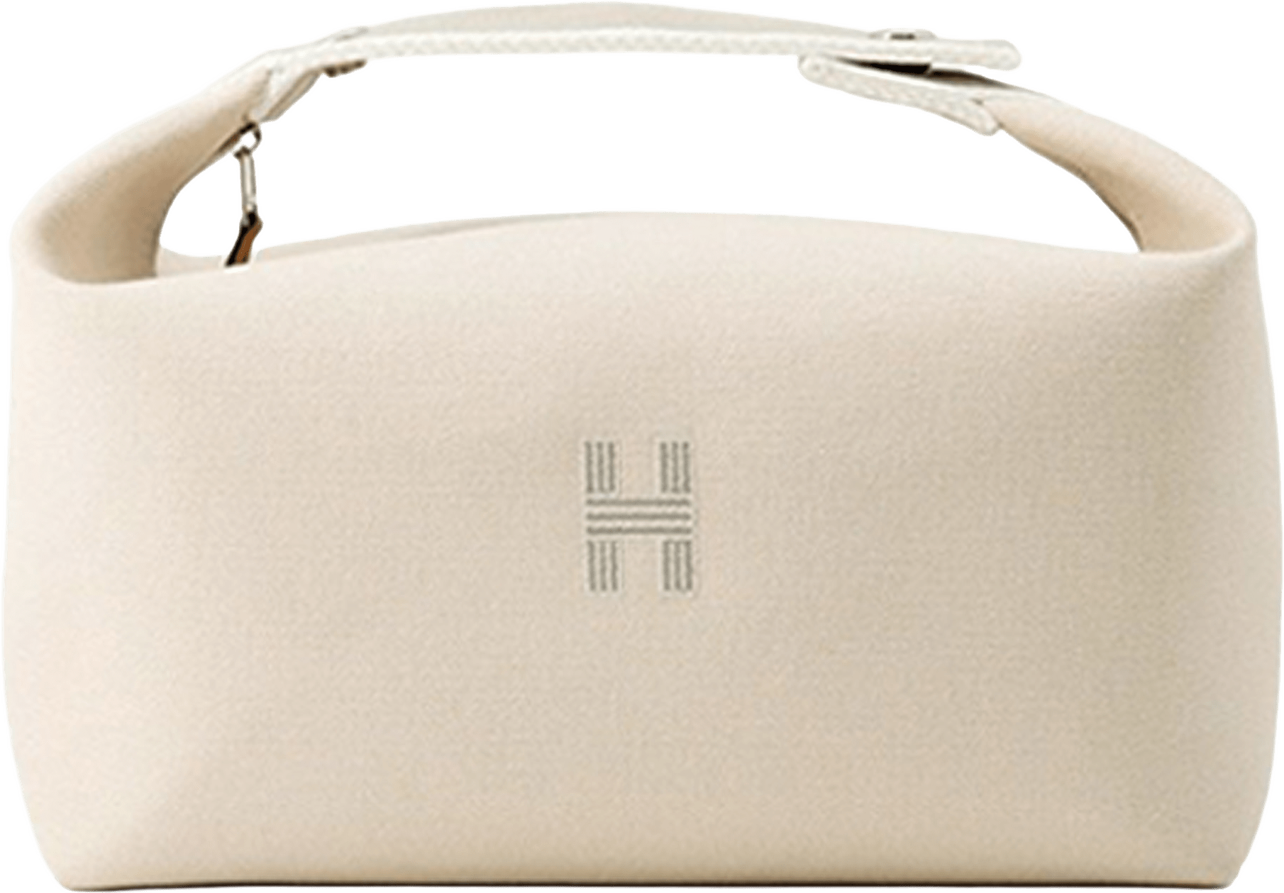 Hermès Large Toile Bride A Brac Case, från Luxclusif, i färgen light beige.
