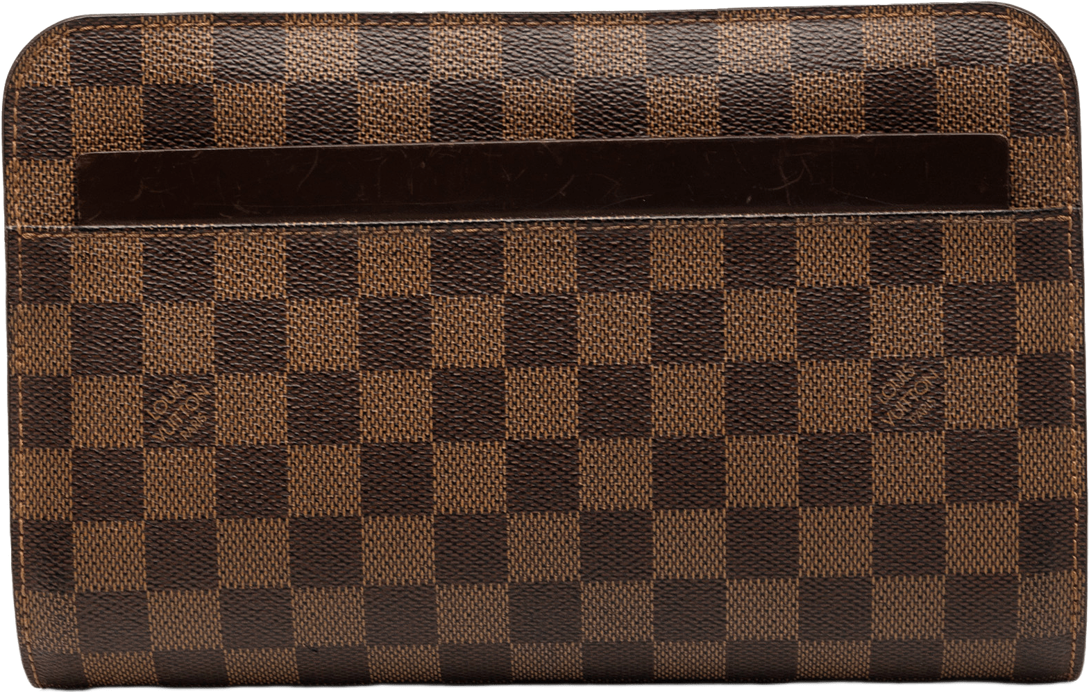 Louis Vuitton Damier Ebene Saint Louis Pochette, från Luxclusif, i färgen brown.