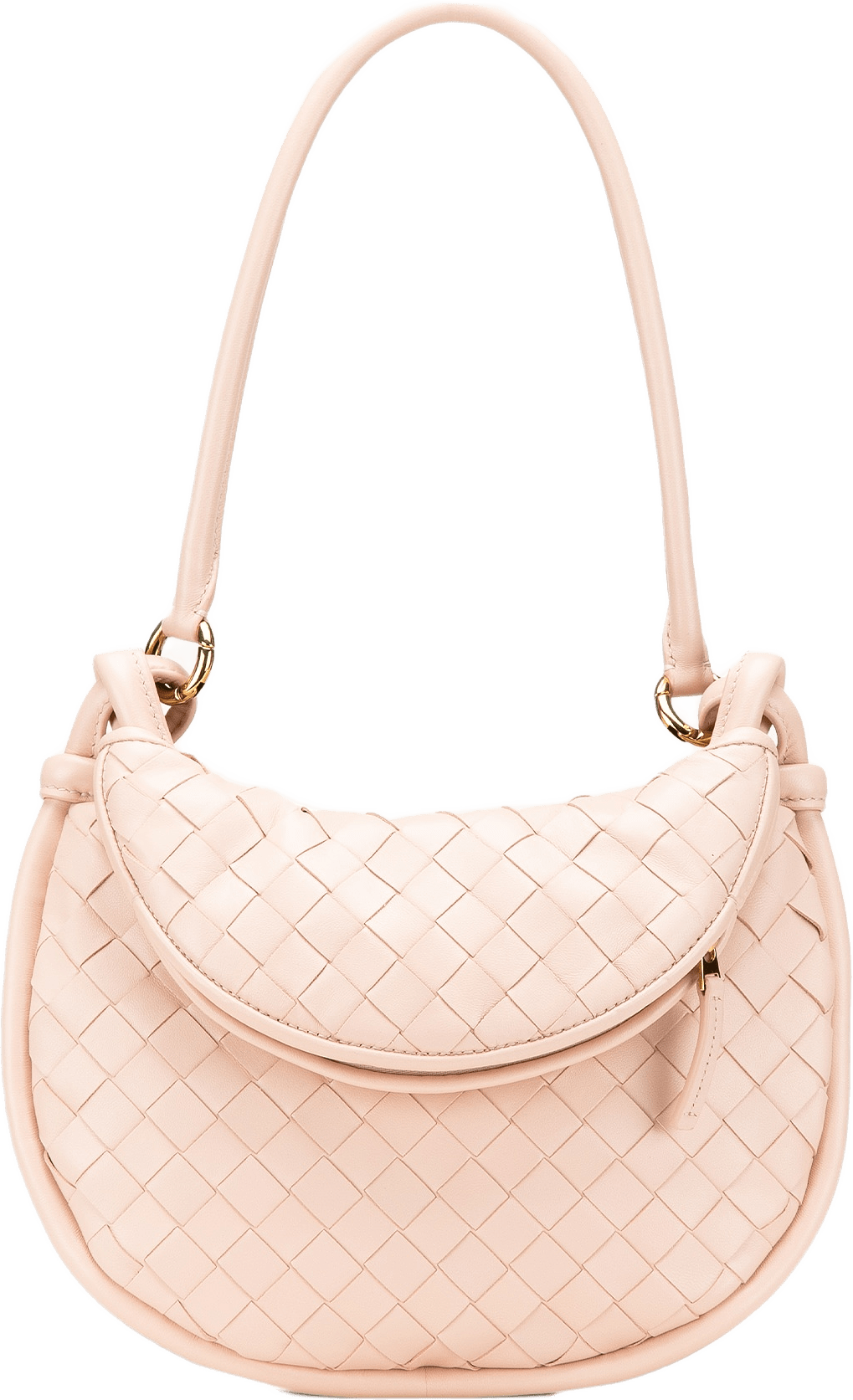 Bottega Veneta Small Nappa Intrecciato Gemelli Hobo, från Luxclusif, i färgen light pink.