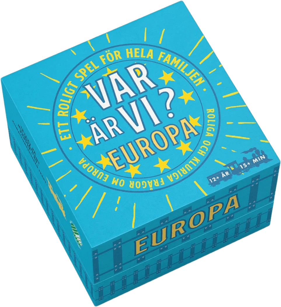 Var Är Vi? Europa: Middagsspel, från Nicotext, i färgen blå.