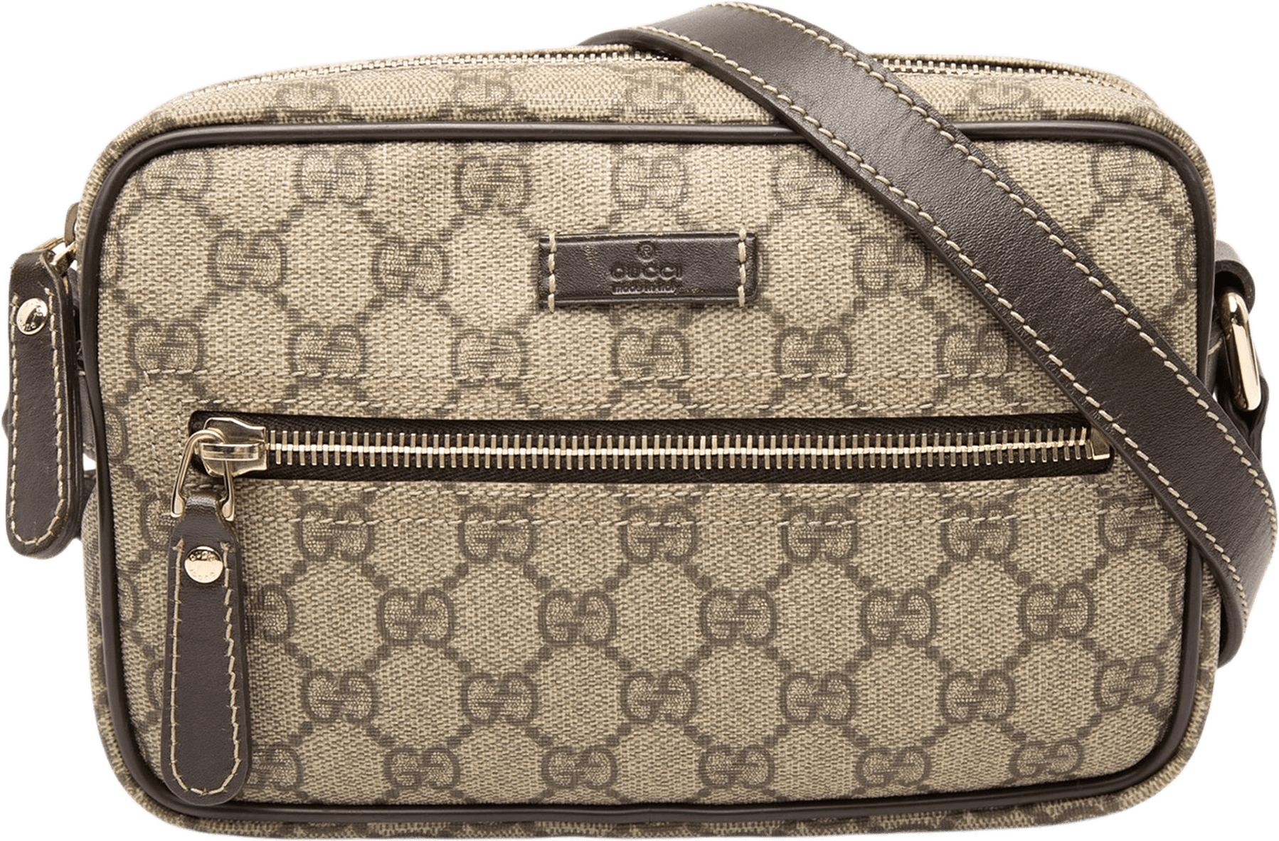Gucci Gg Supreme Crossbody, från Luxclusif, i färgen beige.