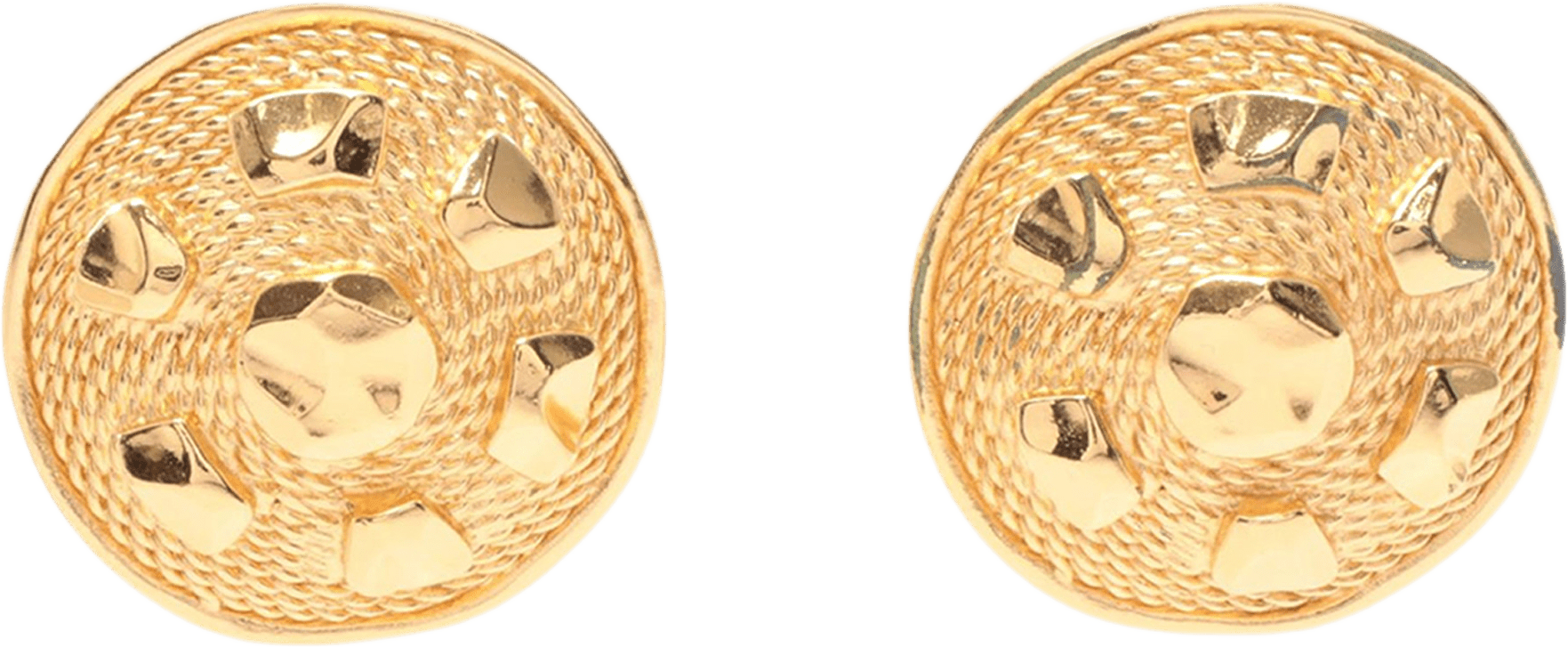 Dior Gold Plated Round Clip On Earrings, från Luxclusif, i färgen gold.