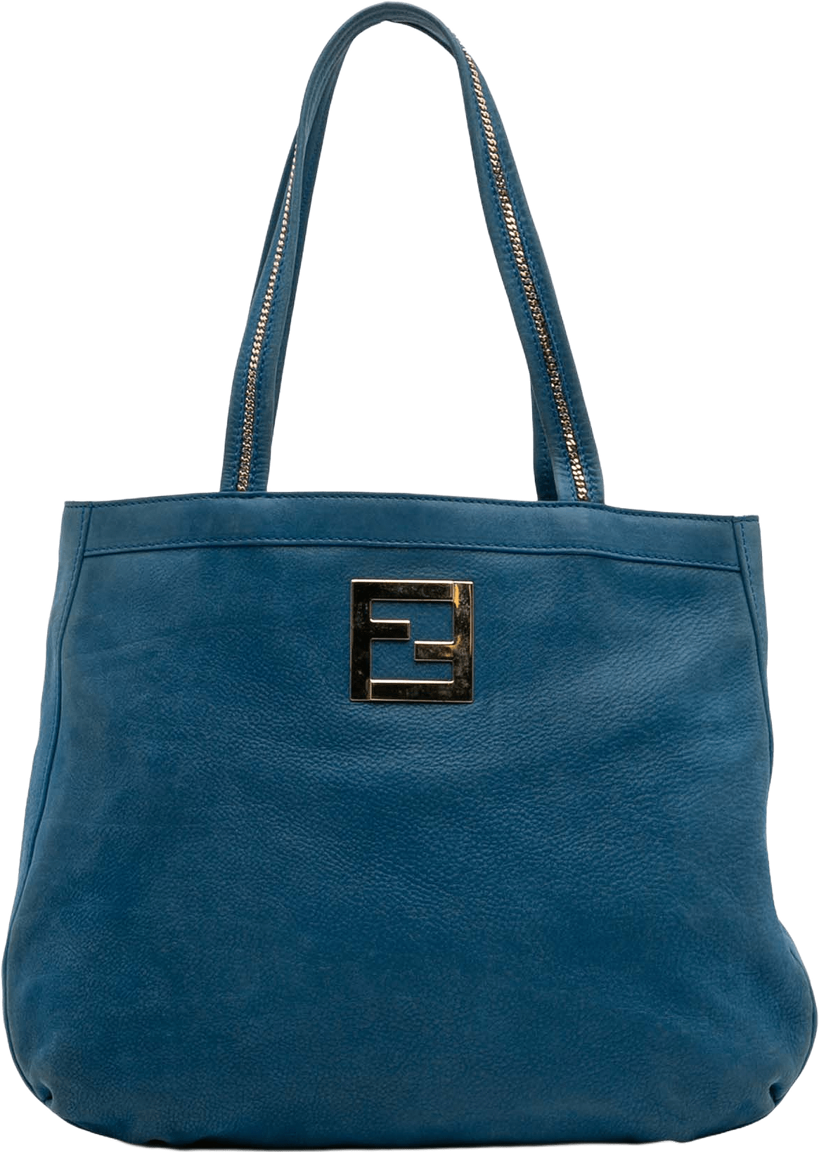 Fendi Nubuck Ff Chains Tote, från Luxclusif, i färgen blue.