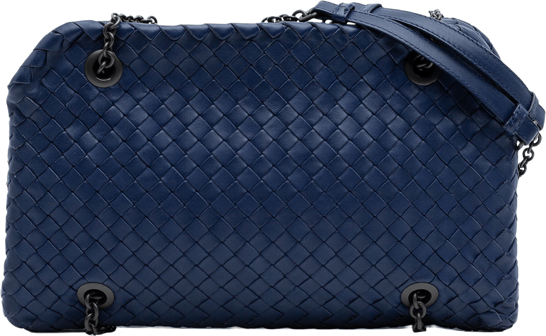 Bottega Veneta Nappa Intrecciato Duo Shoulder Bag, från Luxclusif, i färgen dark blue.