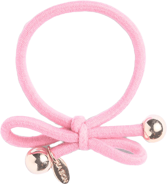 Hair Tie with Gold Bead - Light Pink, från IA BON, i färgen Light Pink.