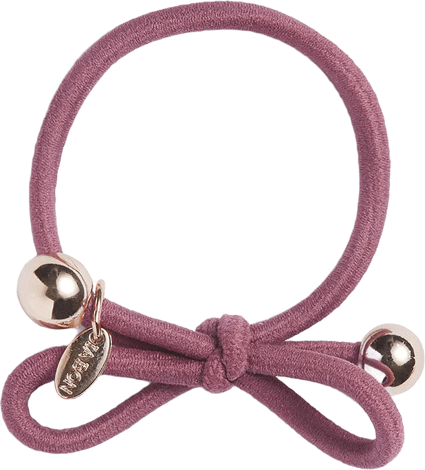 Hair Tie with Gold Bead - Mauve, från IA BON, i färgen Mauve.