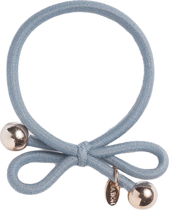 Hair Tie with Gold Bead - Dusty Blue, från IA BON, i färgen Dusty Blue.