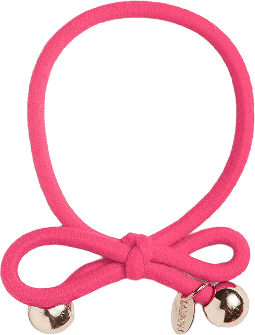 Hair Tie with Gold Bead - Hot Pink, från IA BON, i färgen Hot Pink.