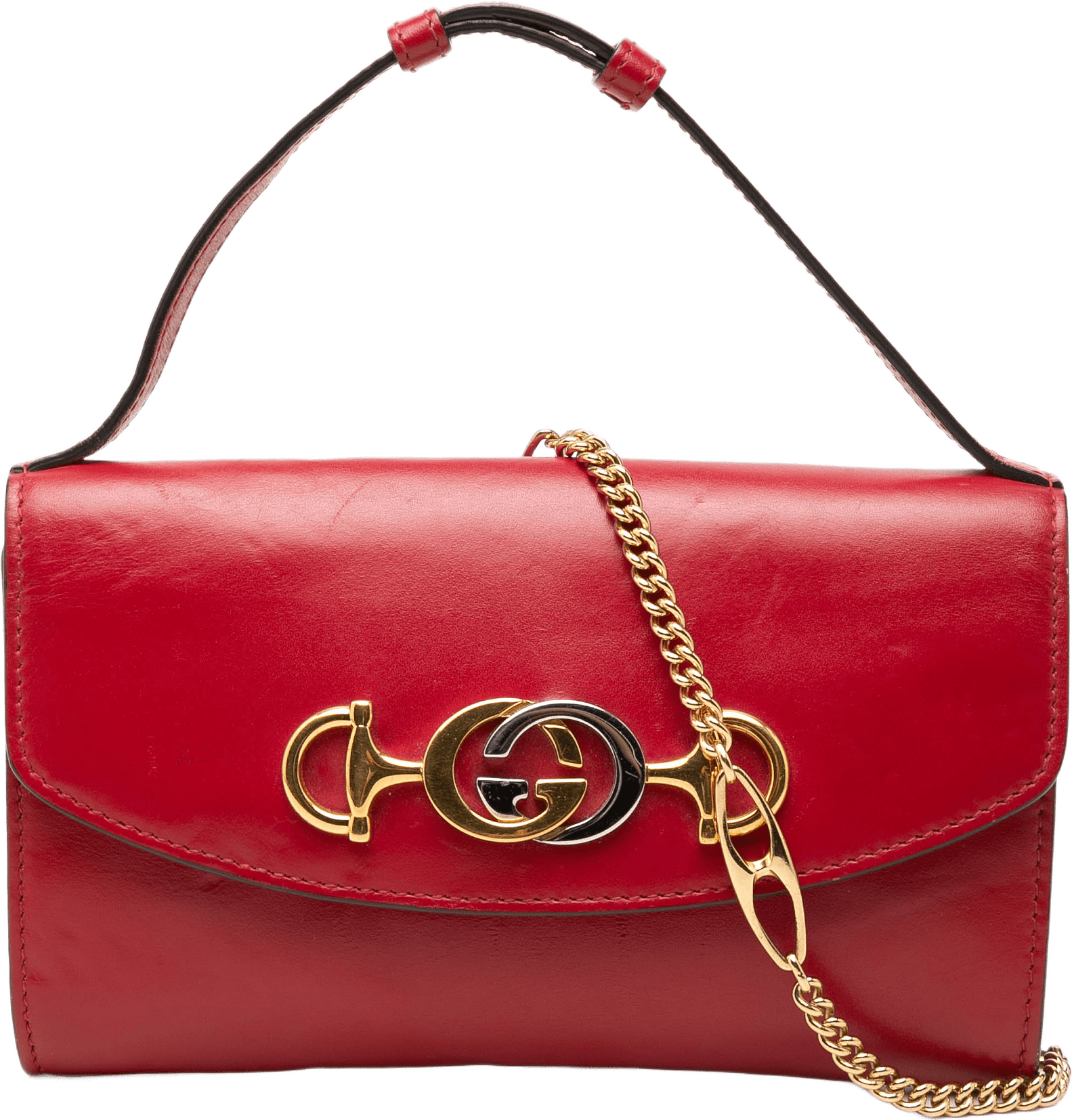 Gucci Mini Calfskin Zumi Satchel, från Luxclusif, i färgen röd.