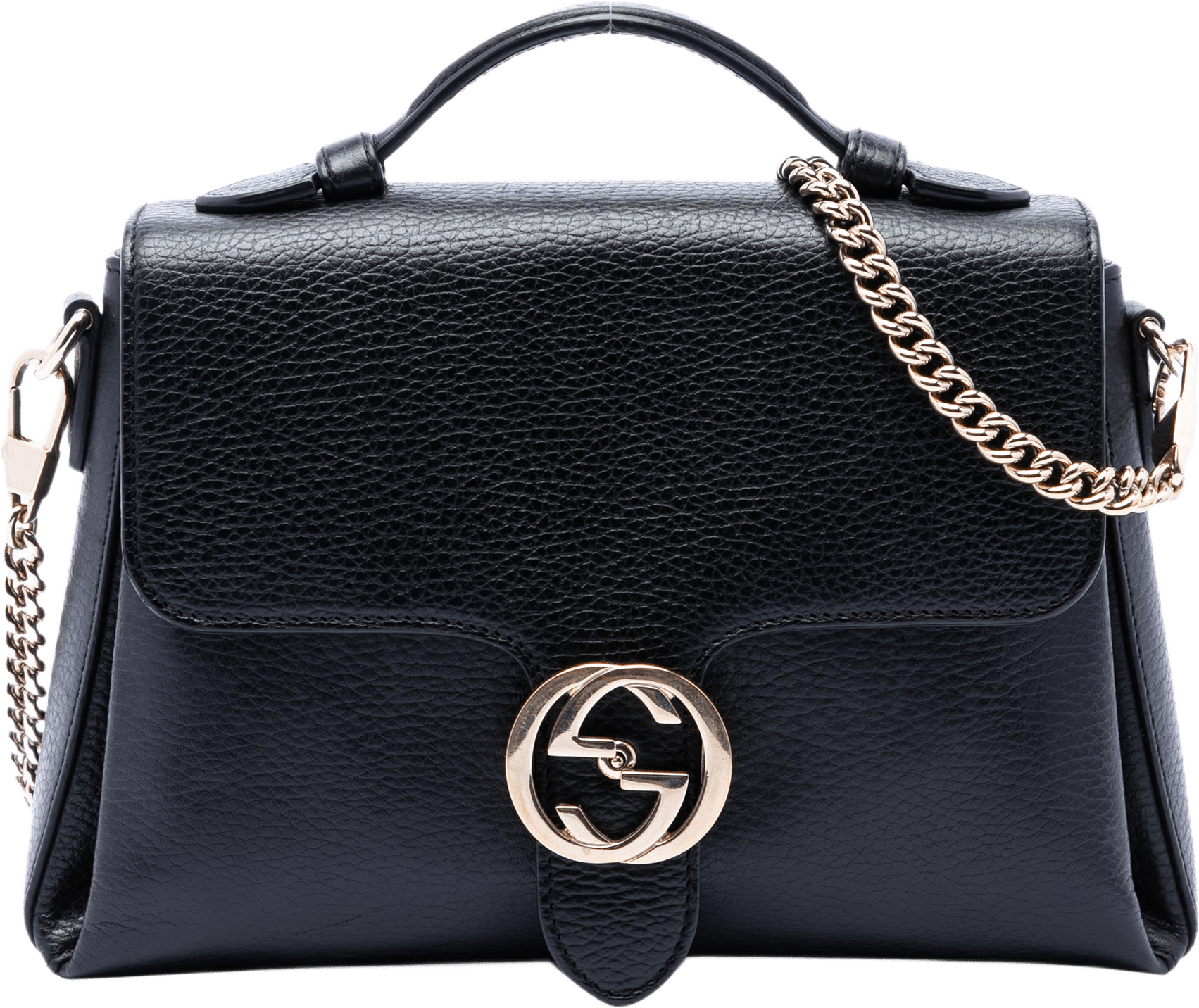 Gucci Small Dollar Calf Interlocking G Satchel, från Luxclusif, i färgen black.
