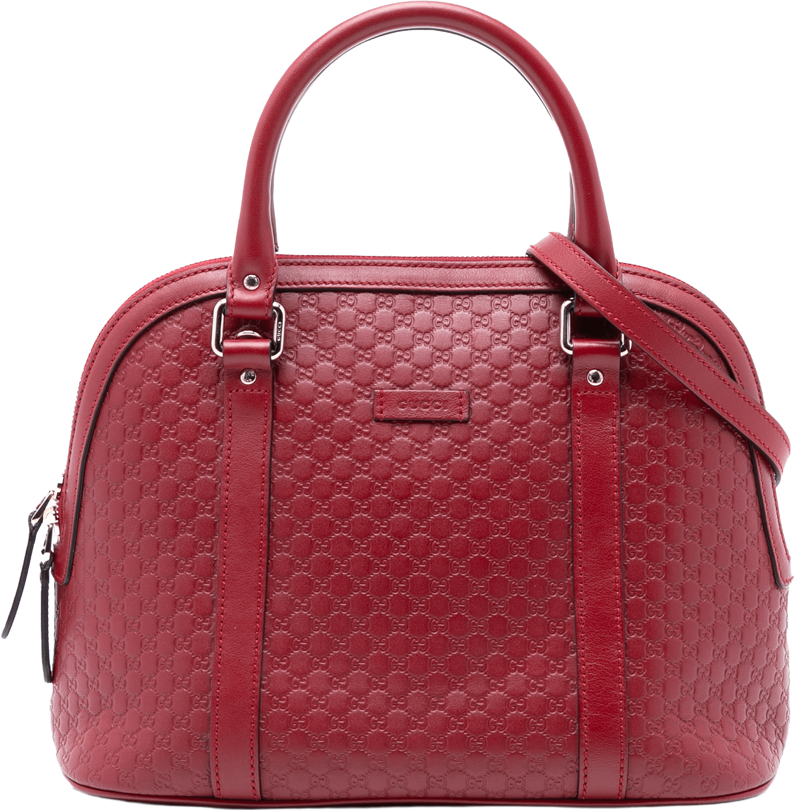 Gucci Medium Microguccissima Dome Satchel, från Luxclusif, i färgen red.