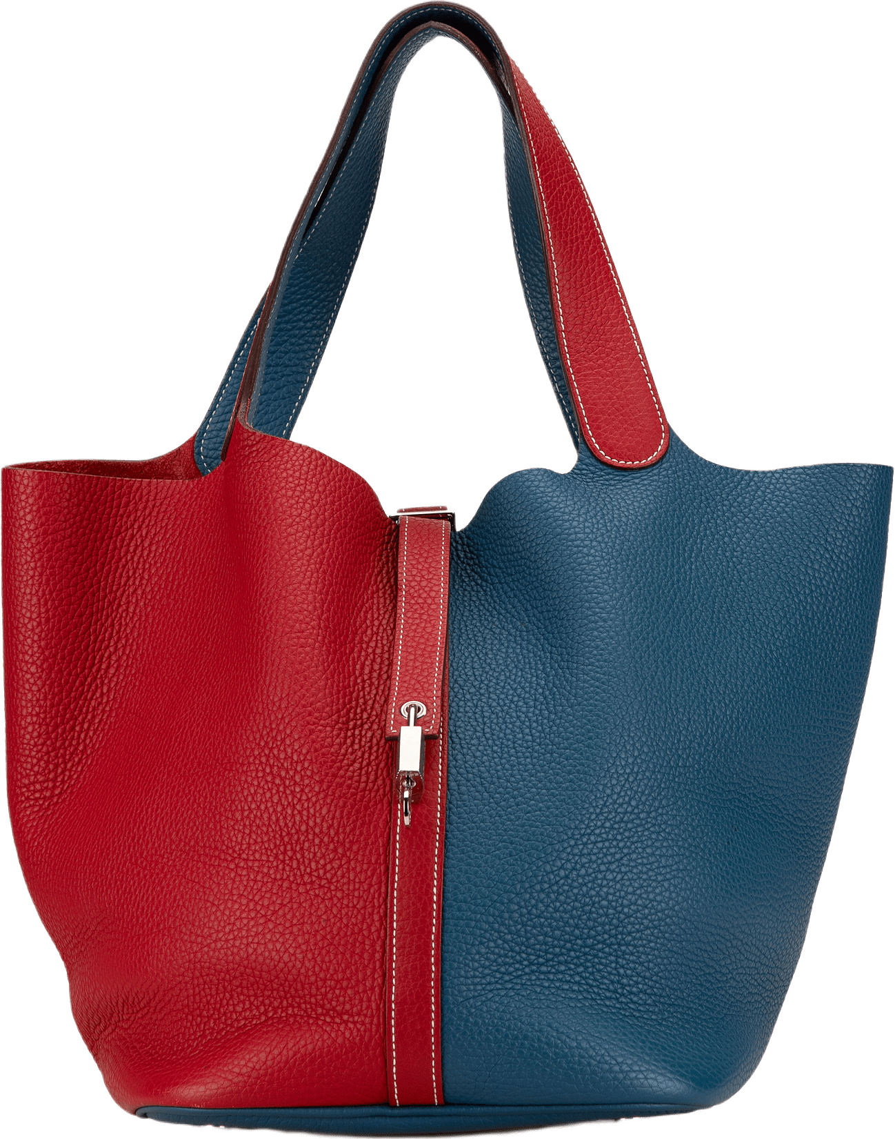 Hermès Bicolor Clemence Picotin Lock 22, från Luxclusif, i färgen blue.