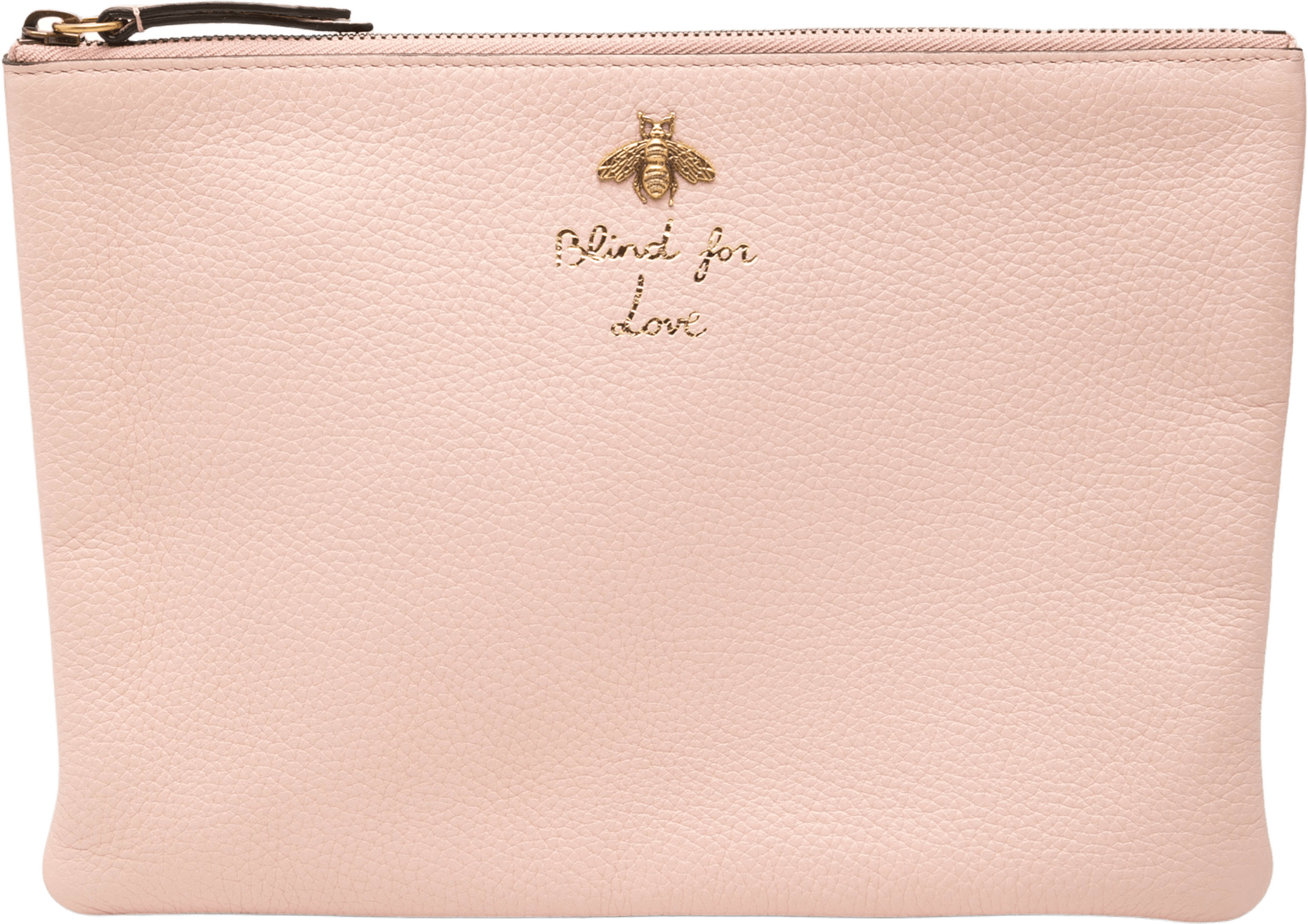 Gucci Leather Blind For Love Clutch, från Luxclusif, i färgen pink.
