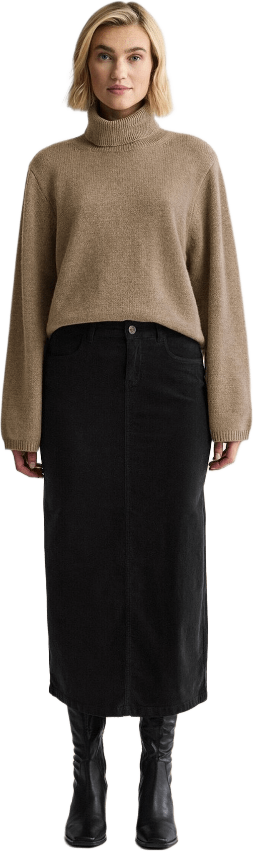 Kjol Minicord Elma, från Newhouse, i färgen svart.