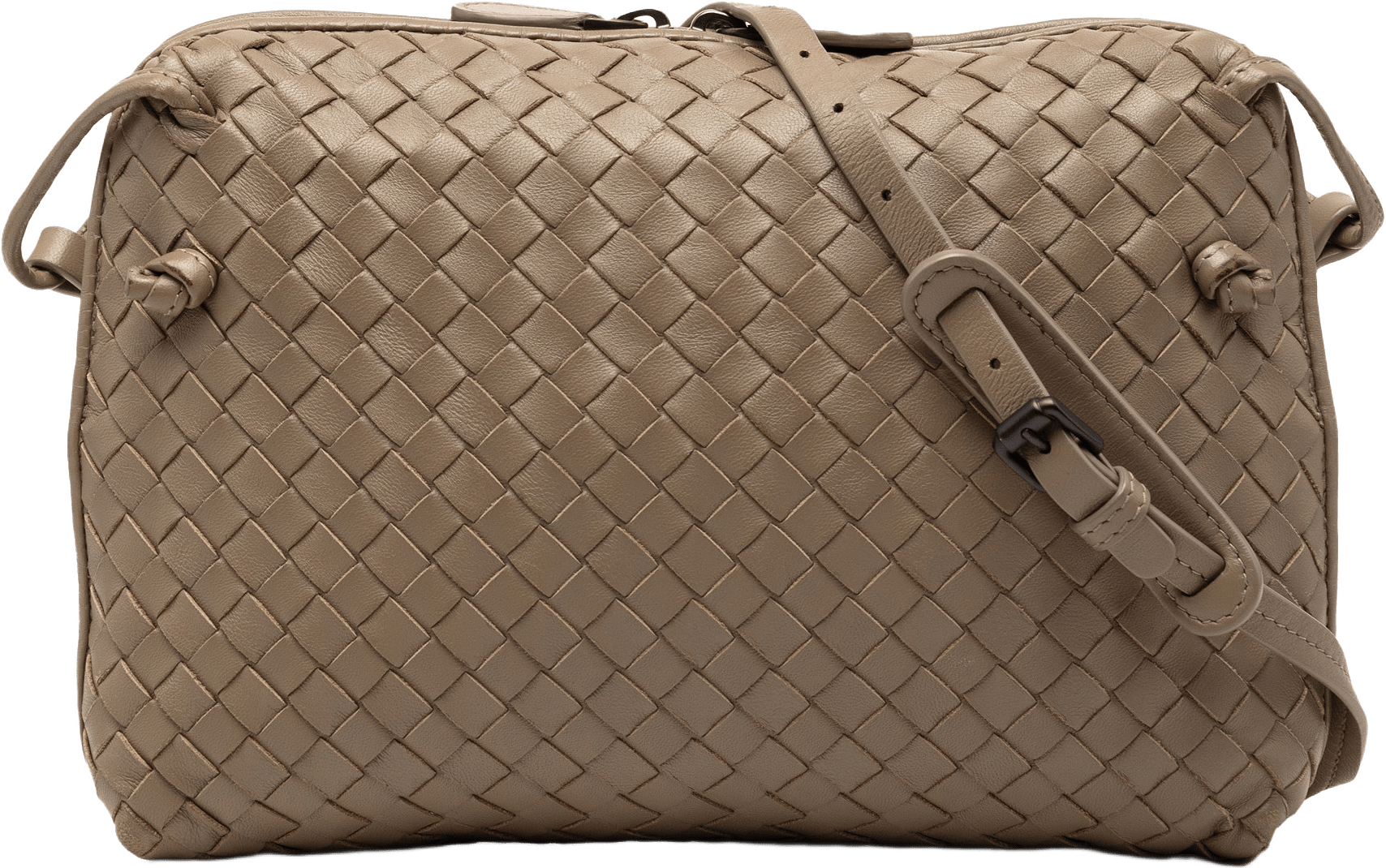 Bottega Veneta Nappa Intrecciato Nodini Crossbody, från Luxclusif, i färgen brown.