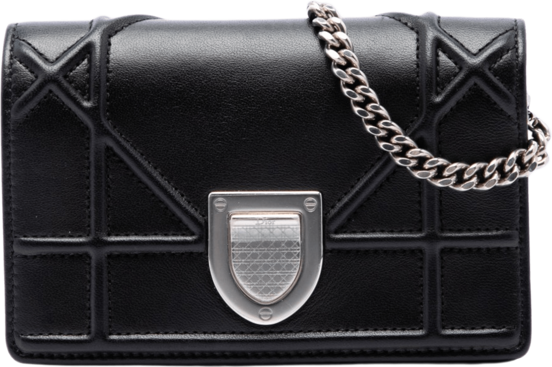Dior Baby Lambskin Diorama Flap, från Luxclusif, i färgen svart.