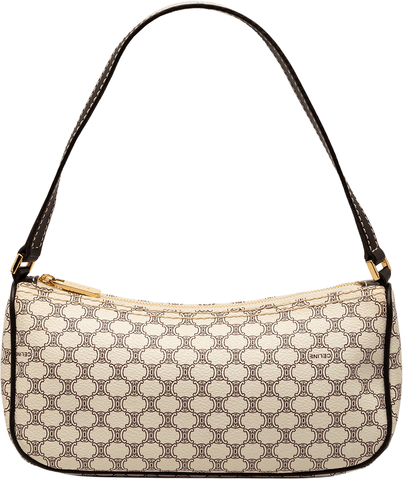 Celine Macadam Coated Canvas Shoulder Bag, från Luxclusif, i färgen light beige.
