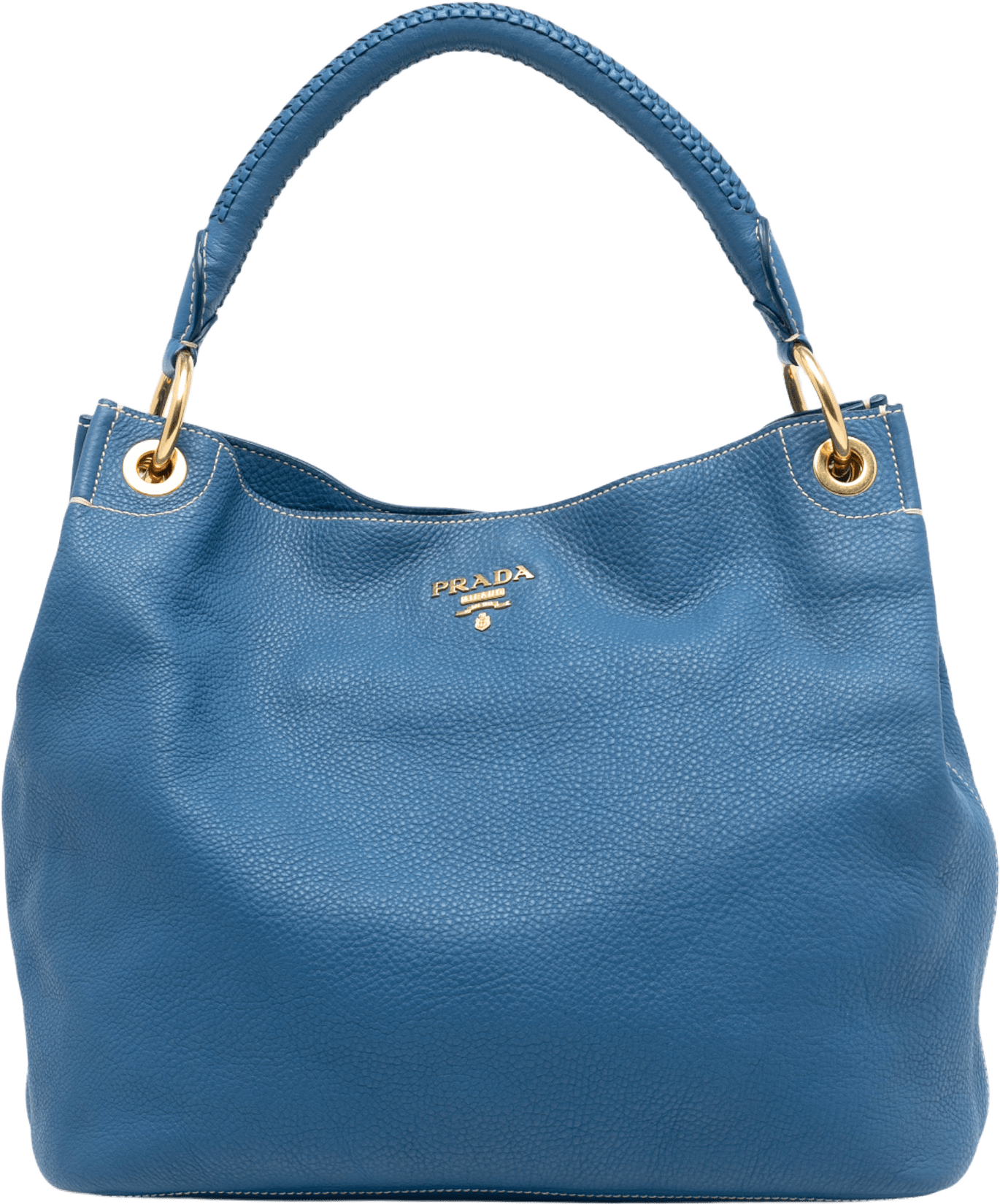 Prada Vitello Daino Hobo, från Luxclusif, i färgen light blue.
