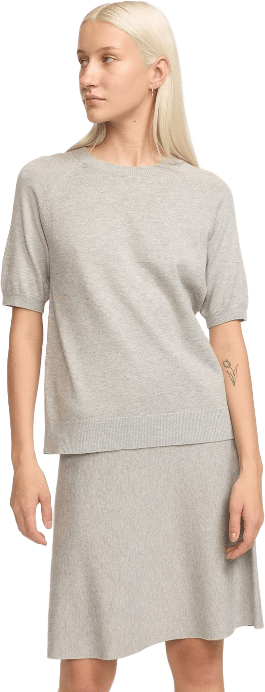 Srmarla Ss O-neck, från Soft Rebels, i färgen light grey melange.