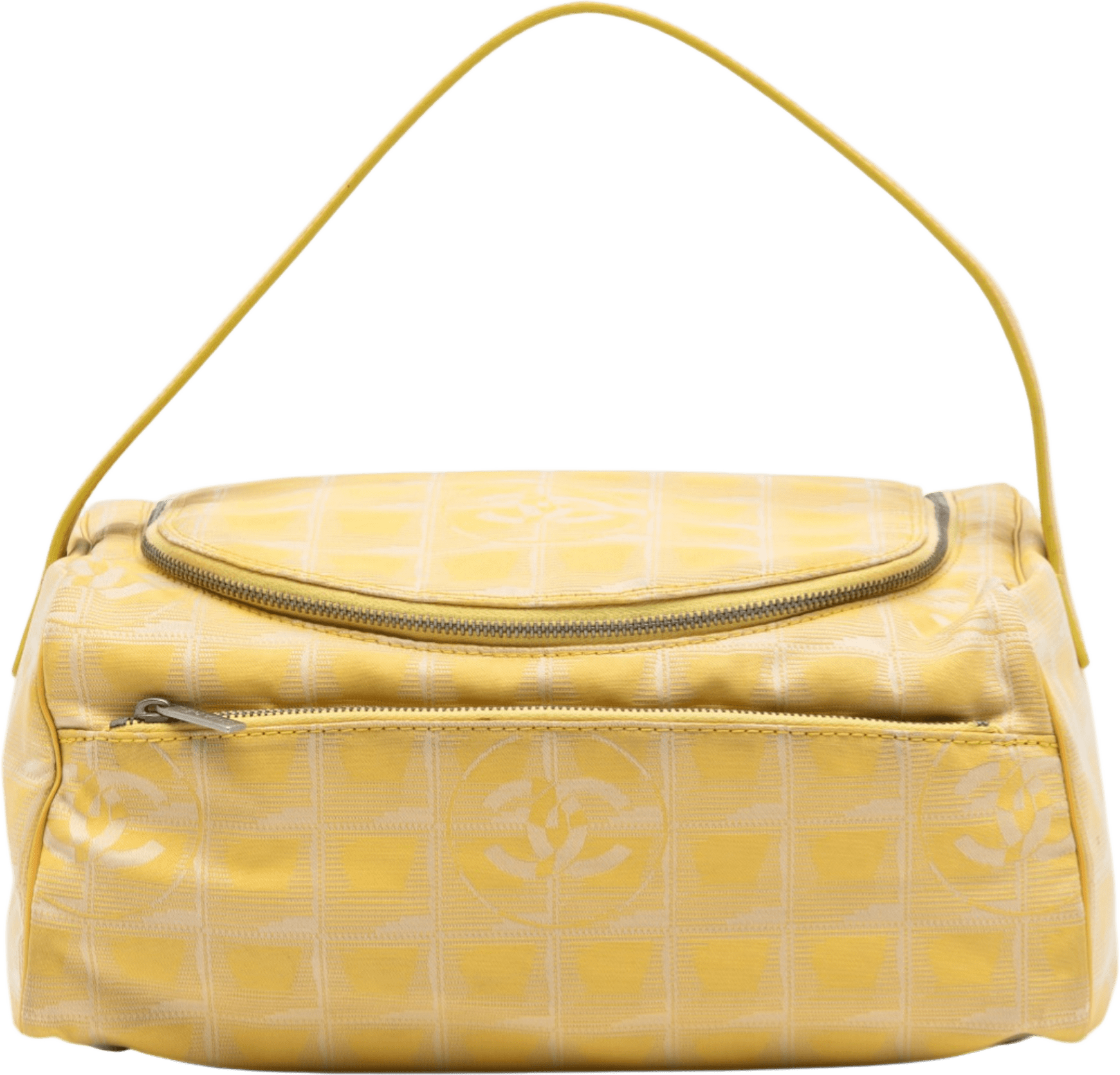 Chanel New Travel Line Nylon Vanity Bag, från Luxclusif, i färgen yellow.