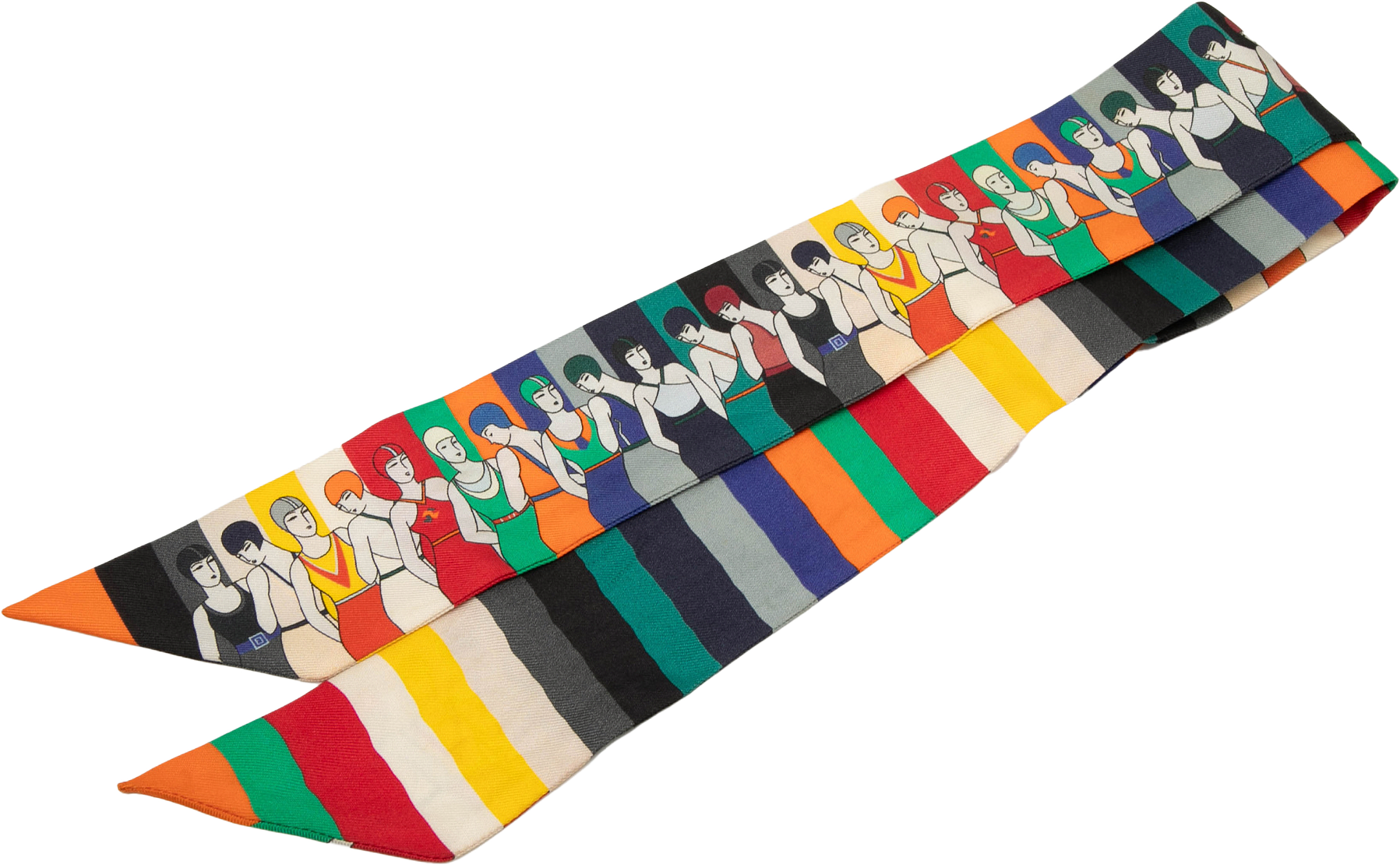 Hermès Swimmers Silk Twilly Scarf, från Luxclusif, i färgen multi.