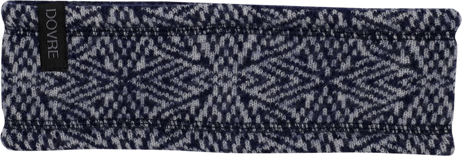 100% Merinoull, Pannband Med Mönster, Grå, från Dovre, i färgen grey.