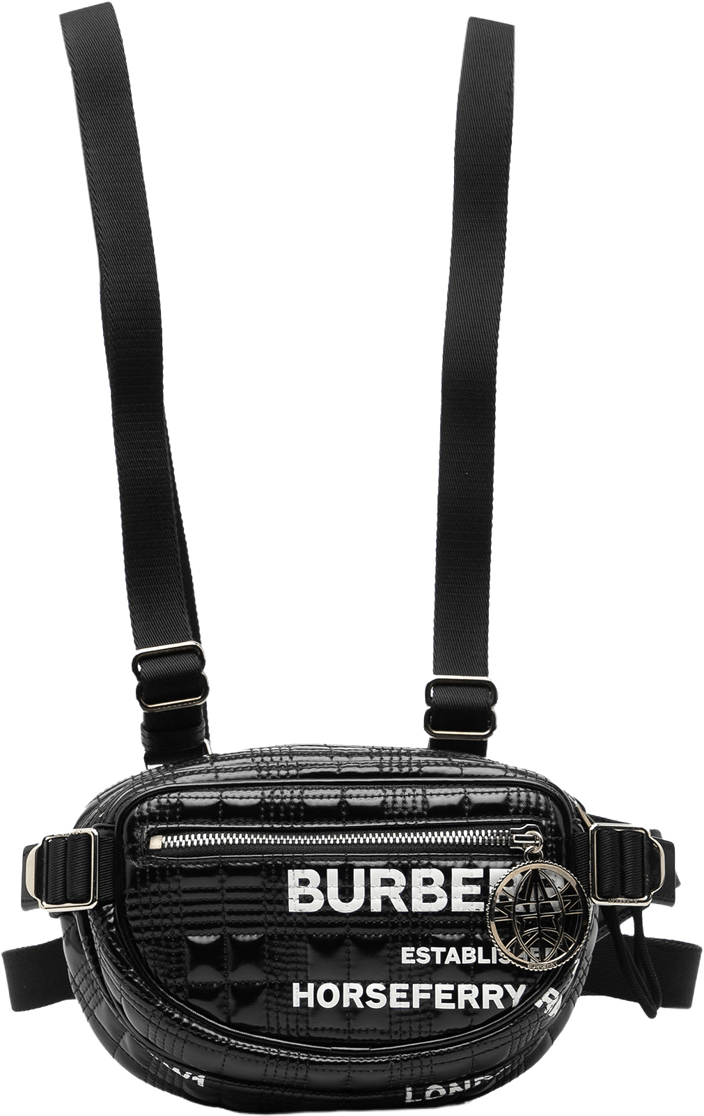 Burberry Horseferry Printed Coated Canvas Cannon Utility Belt Bag, från Luxclusif, i färgen black.