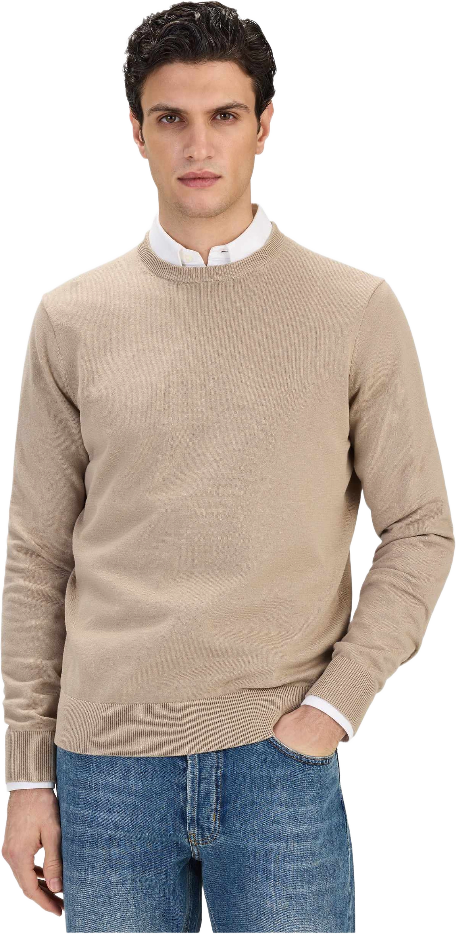 Cotton Crew Neck Sweater (sean), från John Henric, i färgen beige.
