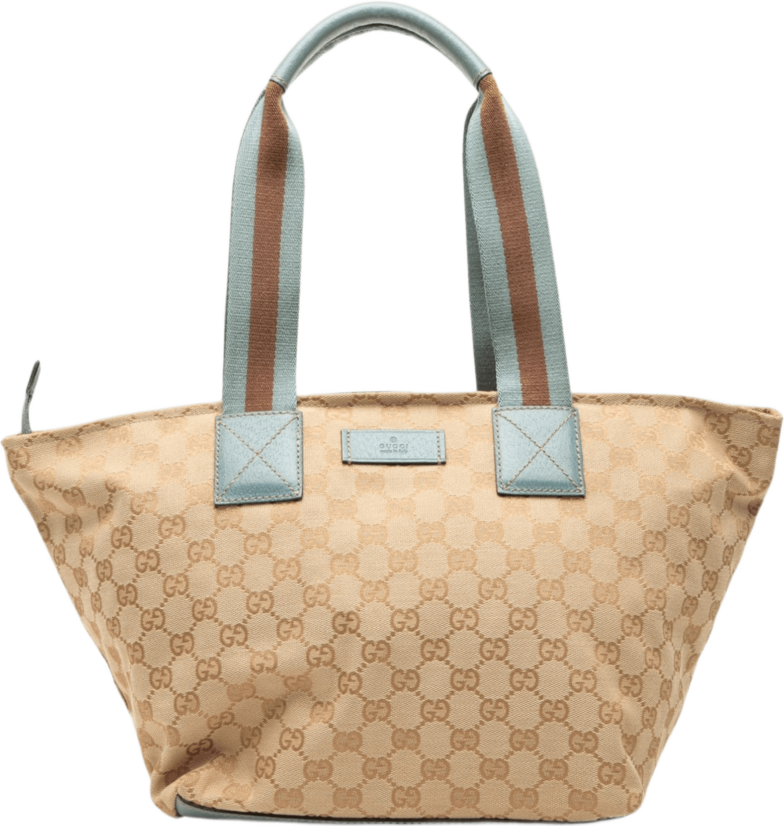 Gucci Gg Canvas Web Tote, från Luxclusif, i färgen beige.