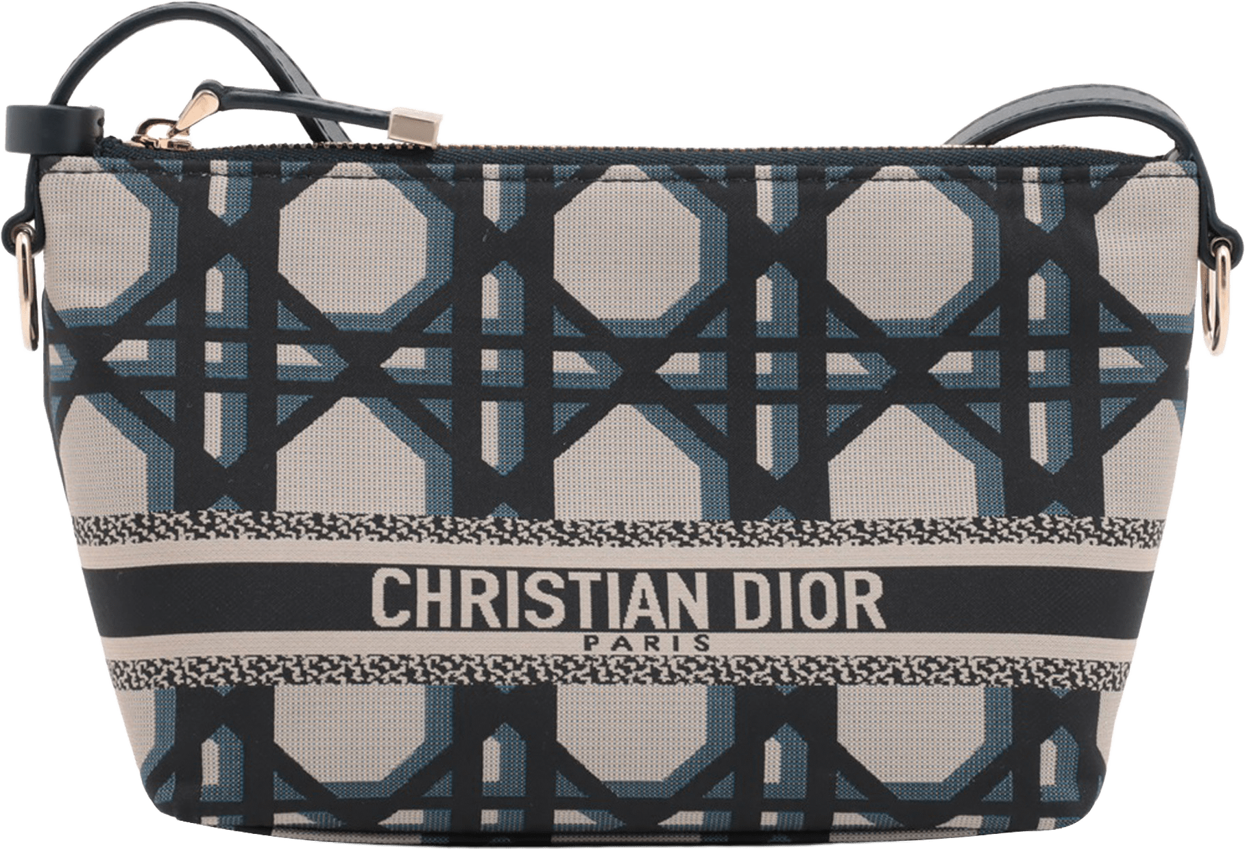 Dior Diortravel Technical Fabric Macrocannage Nomad Pouch, från Luxclusif, i färgen blue.
