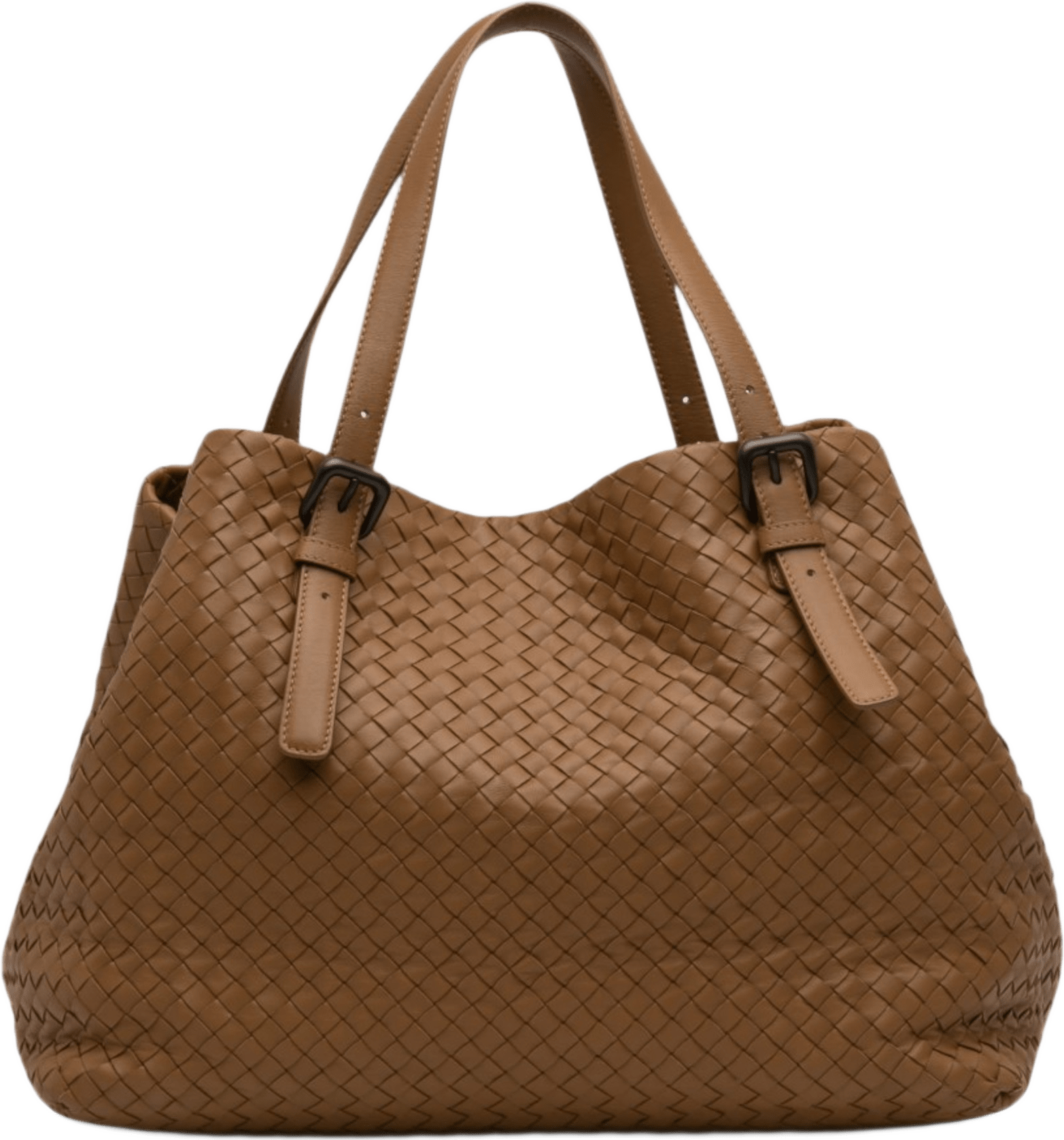 Bottega Veneta Large Nappa Intrecciato Cesta Tote, från Luxclusif, i färgen brown.