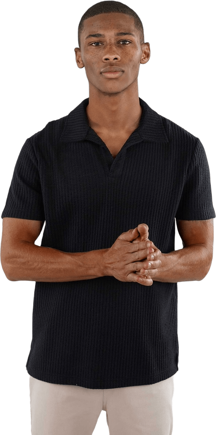 Nelson Knitted Polo - Black
