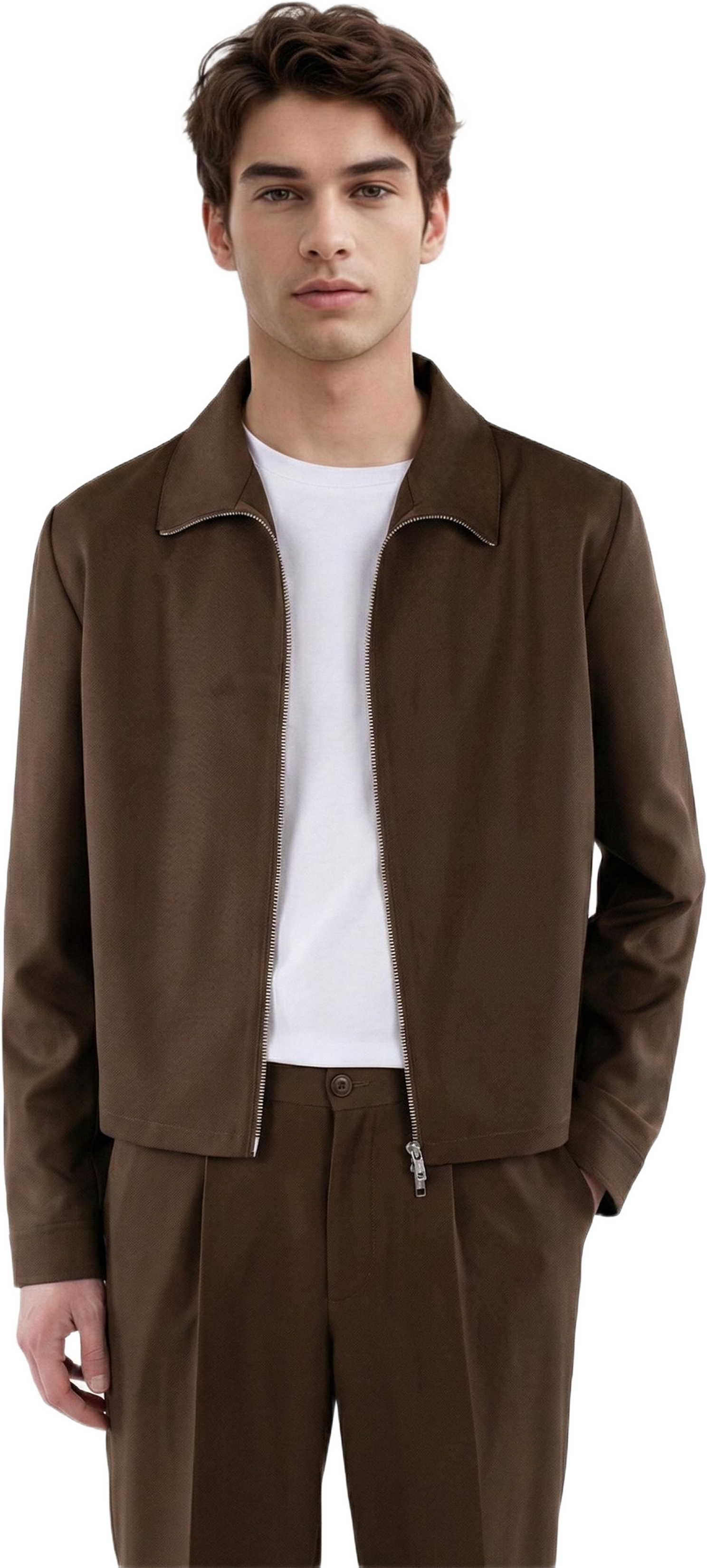 Freddie Cropped Overshirt, från Ciszere, i färgen brown.