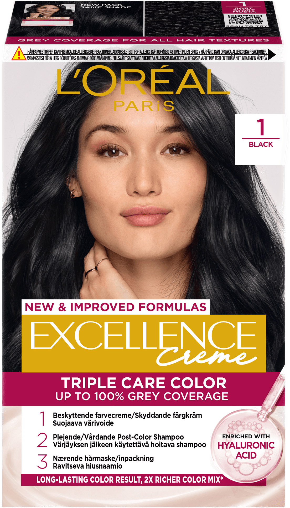 Excellence Créme, från L'Oréal Paris, i färgen 1 Black.