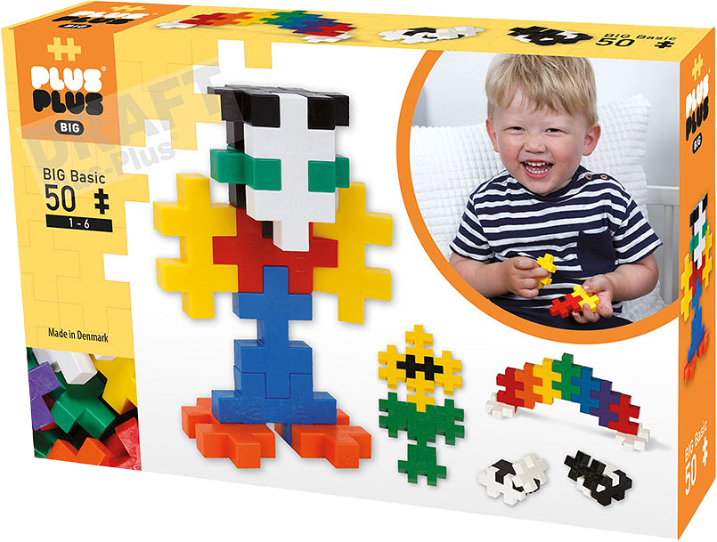 Byggklossar, Plus-Plus BIG Basic, 50 klossar, från PLUS PLUS.