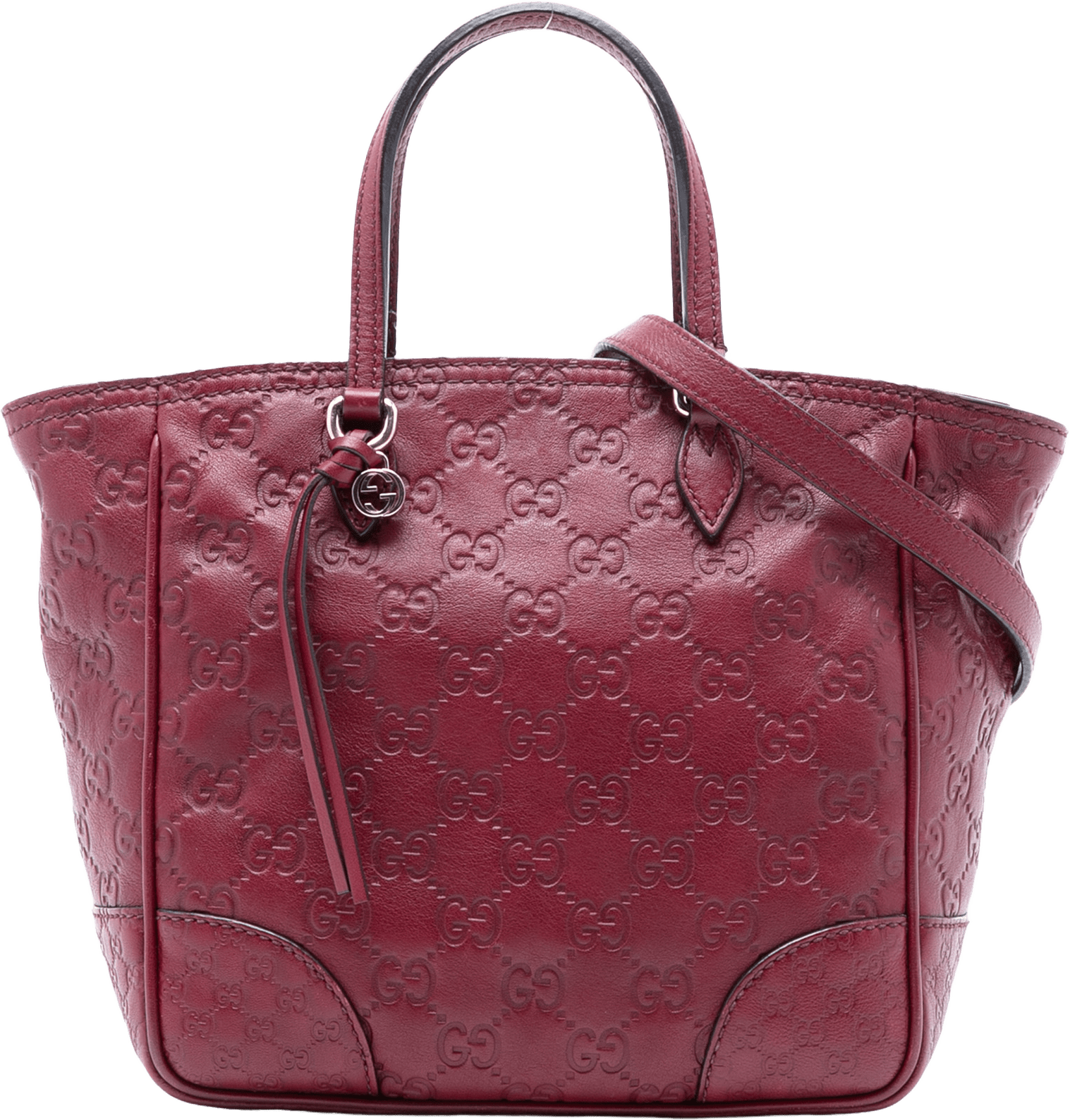 Gucci Small Guccissima Bree Satchel, från Luxclusif, i färgen maroon.
