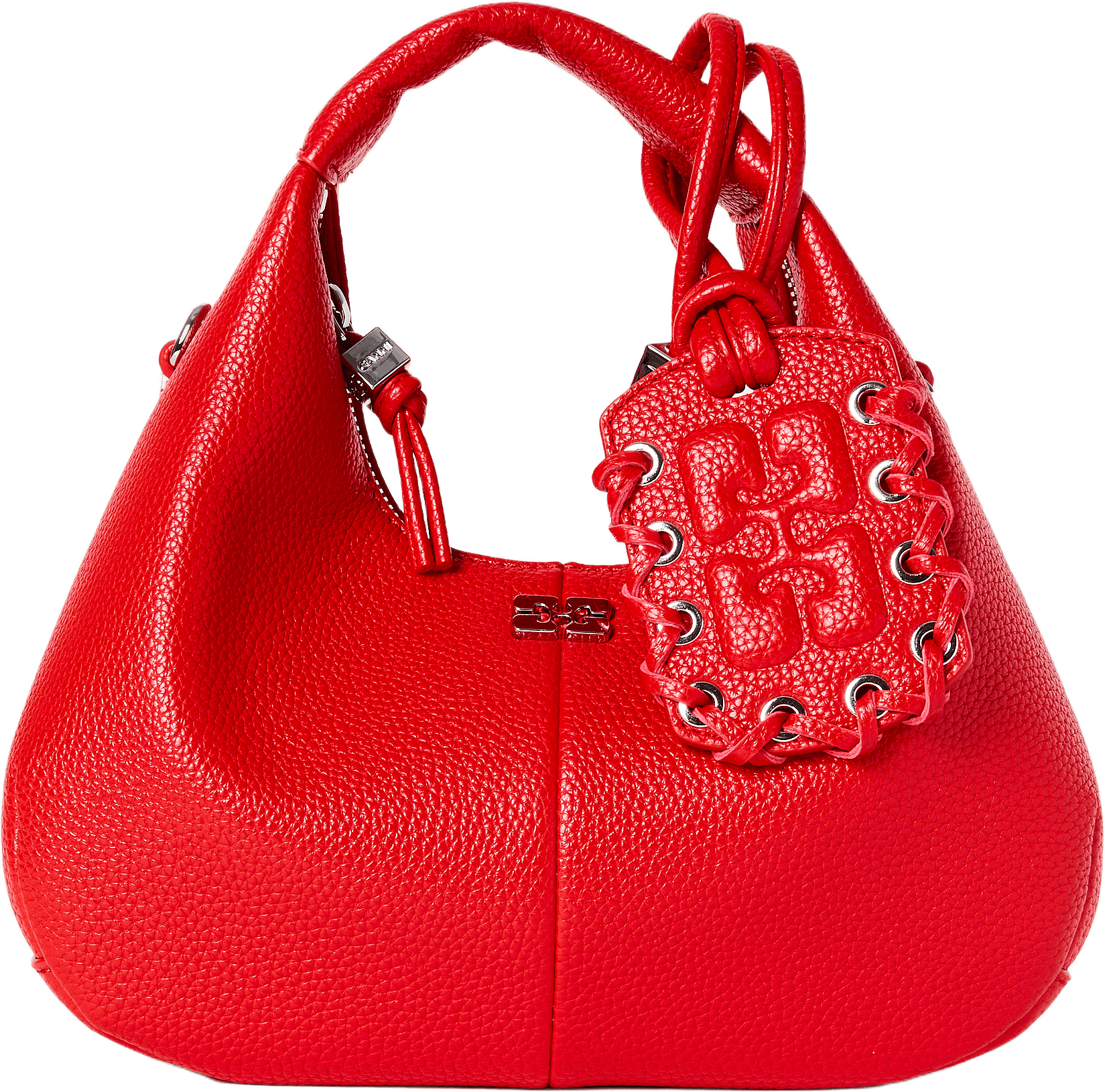 Hobo Mini Grained, från GANNI, i färgen Goji Berry.