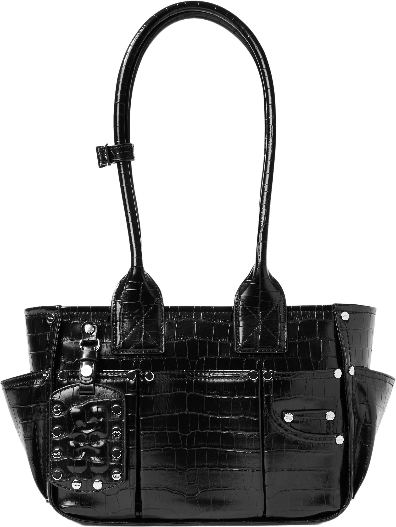 Posy Small Croco, från GANNI, i färgen Black.