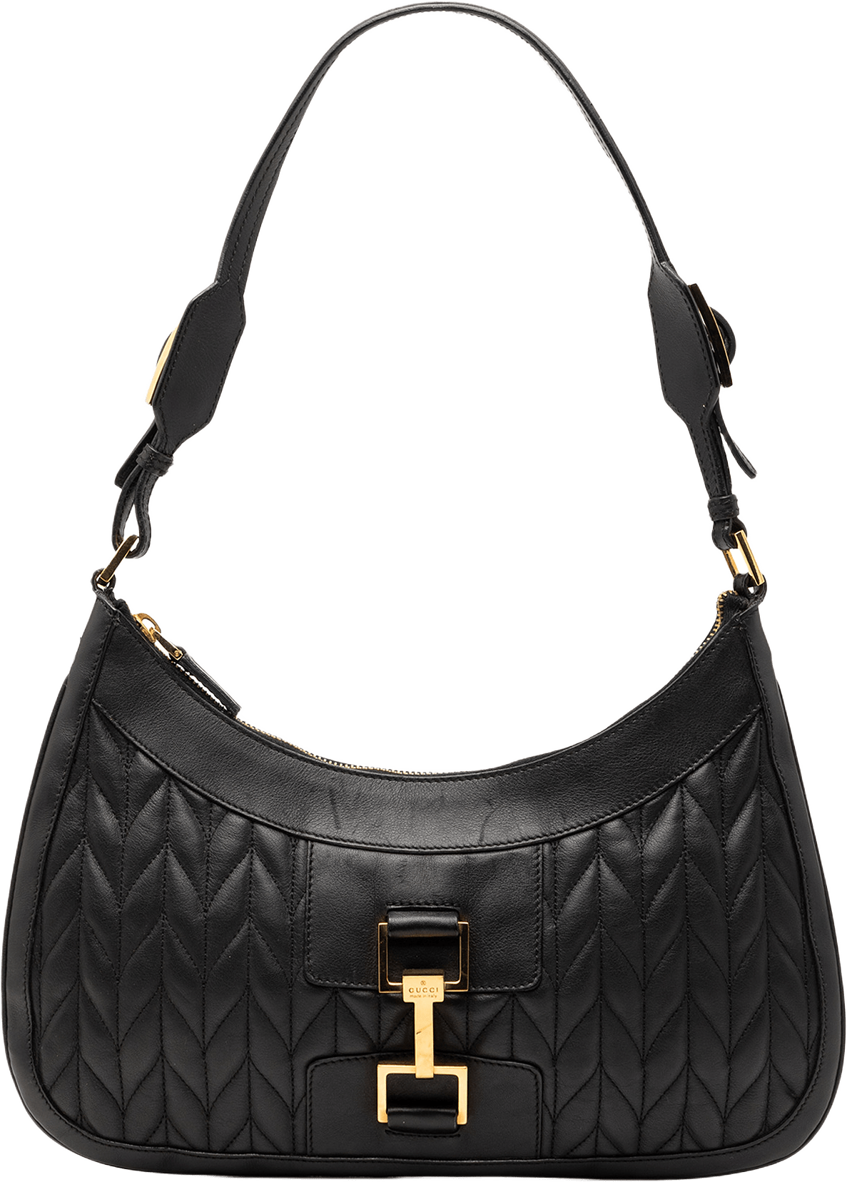 Gucci Quilted Calfskin Jackie Shoulder Bag, från Luxclusif, i färgen black.