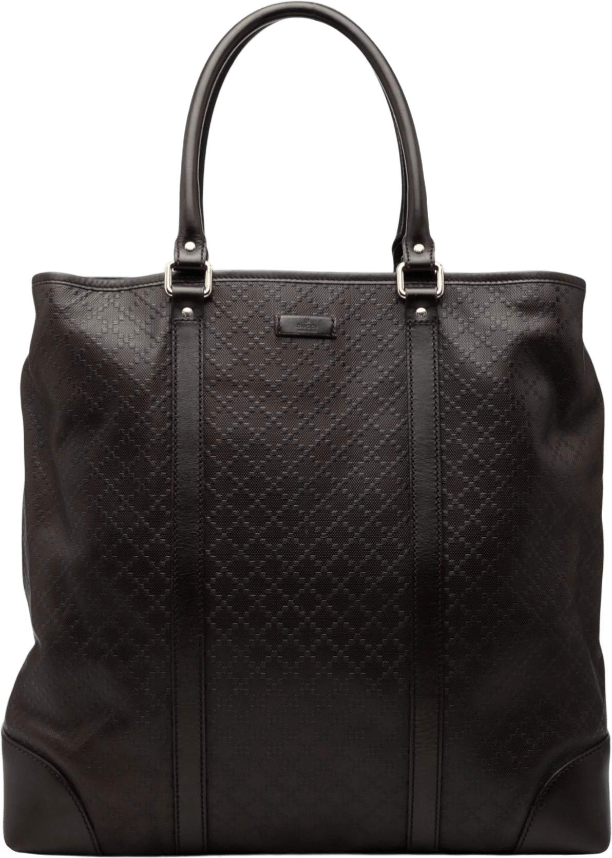 Gucci Diamante Leather Hilary Lux Joy Vertical Tote, från Luxclusif, i färgen dark brown.