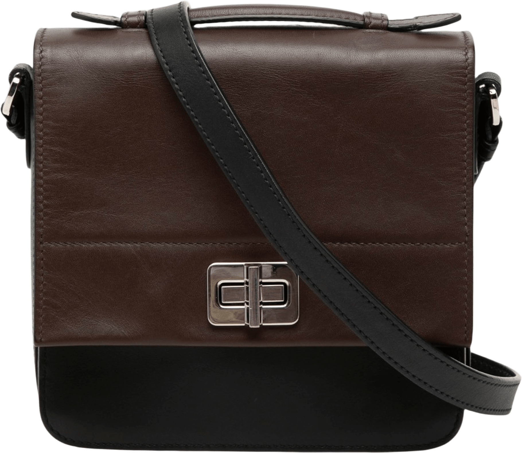 Prada Bicolor City Calf Satchel, från Luxclusif, i färgen black.