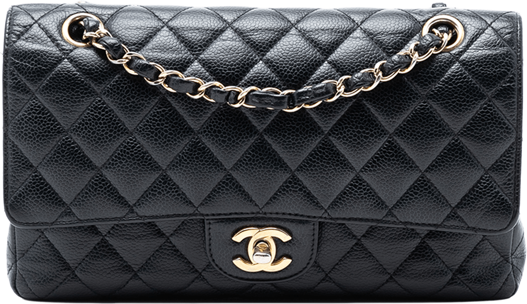 Chanel Medium Classic Caviar Double Flap, från Luxclusif, i färgen black.