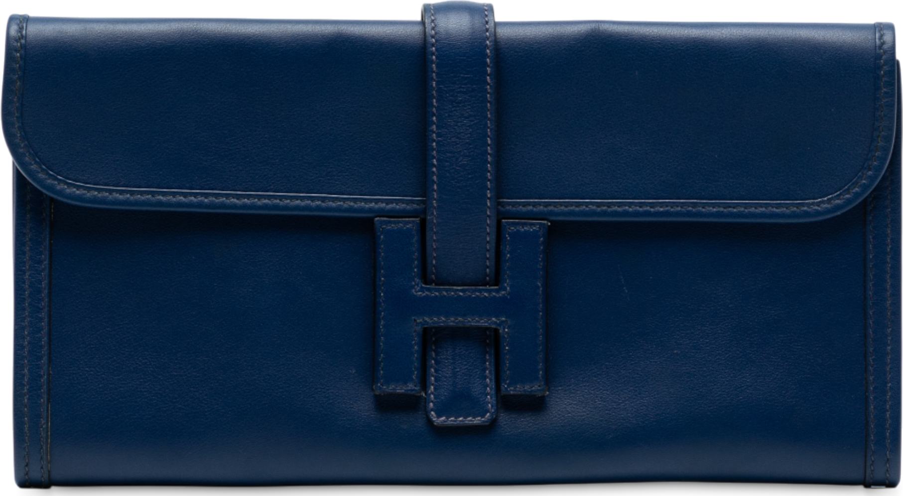 Hermès Swift Jige Elan 29, från Luxclusif, i färgen midnight blue.