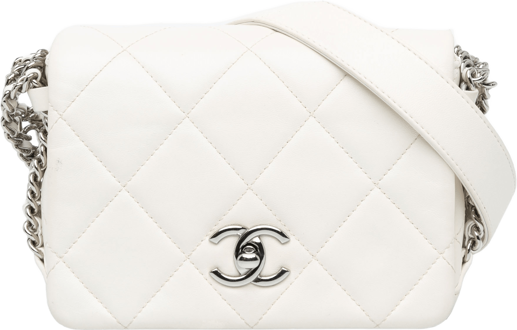 Chanel Mini Quilted Lambskin Chain Rows Flap