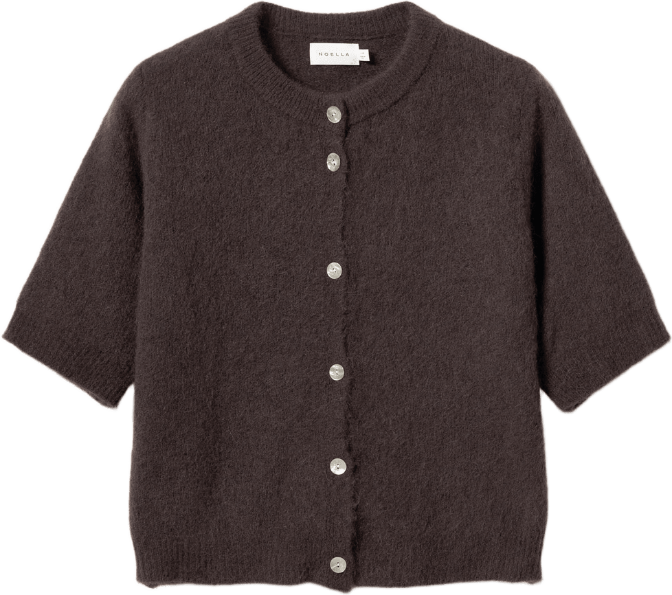 Kae Ss Knit Cardigan - Chocolate, från Noella, i färgen chocolate.