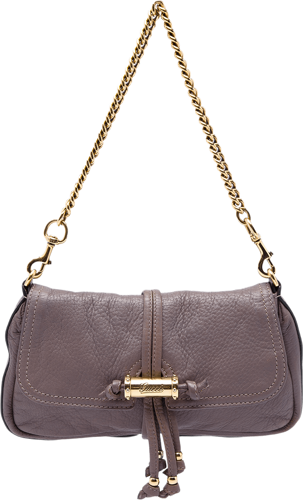 Gucci Calfskin Bamboo Croisette Shoulder Bag, från Luxclusif, i färgen purpur.